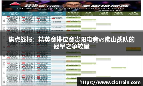 焦点战报：精英赛排位赛贵阳电竞vs佛山战队的冠军之争较量